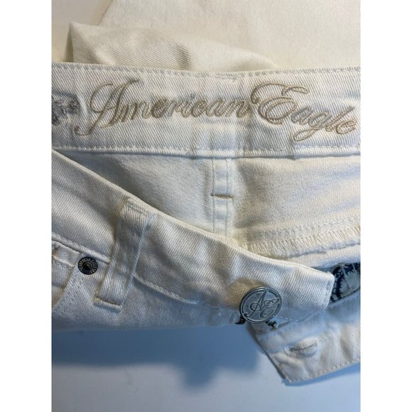 American Eagle Jeans Women Size 2 “Reel Flare” White AE77 Low Rise Flare EUC - Picture 6 of 14